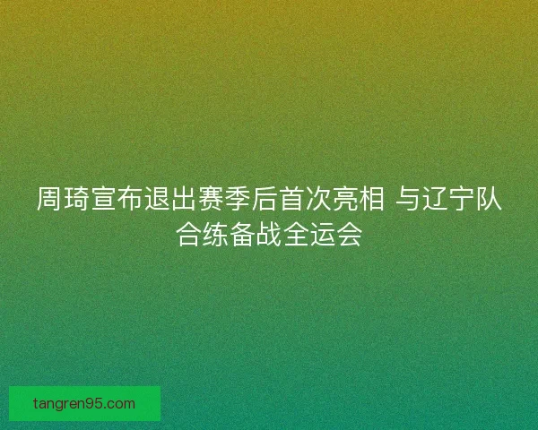 周琦宣布退出赛季后首次亮相 与辽宁队合练备战全运会